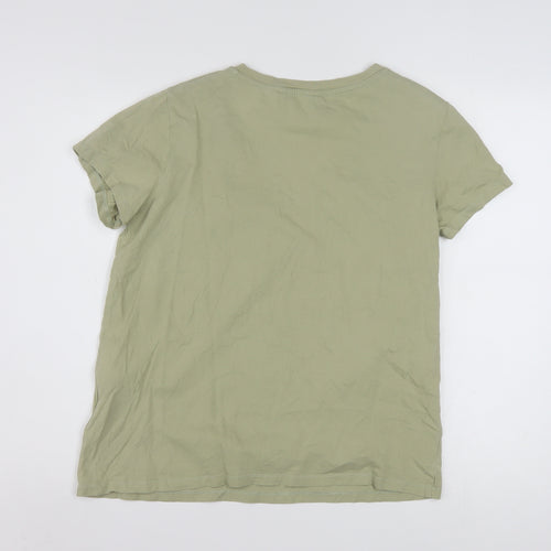 Levi's Womens Green V-Neck Short Sleeve Cotton T-Shirt M