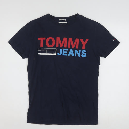 Tommy Jeans Men's Navy XS Regular Fit Graphic Cotton T-Shirt