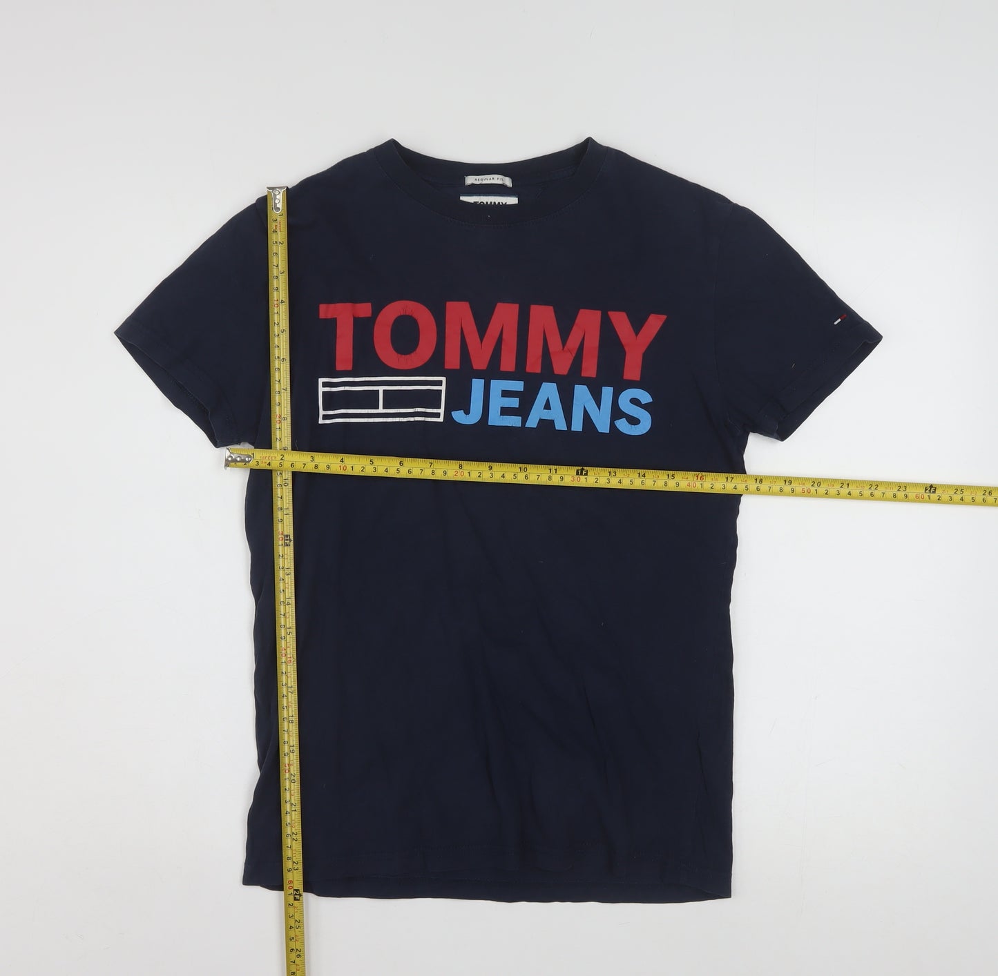 Tommy Jeans Men's Navy XS Regular Fit Graphic Cotton T-Shirt