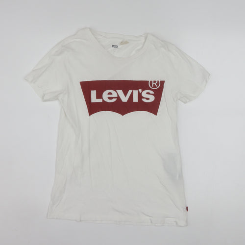 Levi's Men's White XS Graphic Logo Crew Neck Cotton T-Shirt