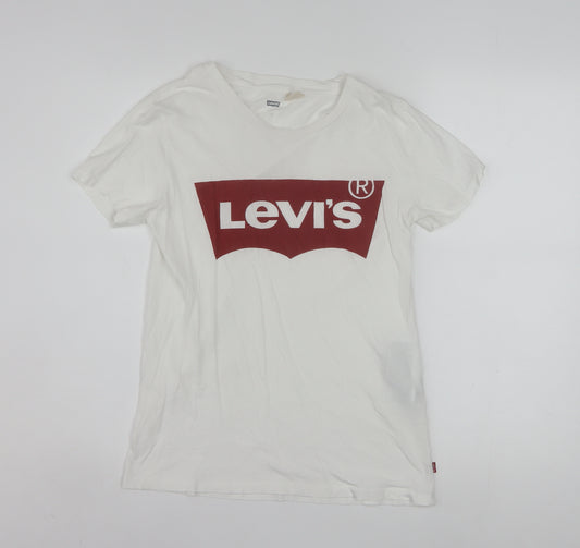Levi's Men's White XS Graphic Logo Crew Neck Cotton T-Shirt