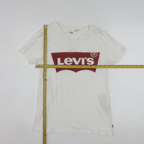 Levi's Men's White XS Graphic Logo Crew Neck Cotton T-Shirt