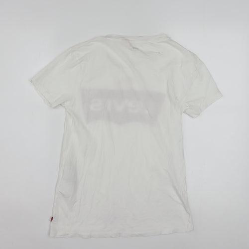 Levi's Men's White XS Graphic Logo Crew Neck Cotton T-Shirt