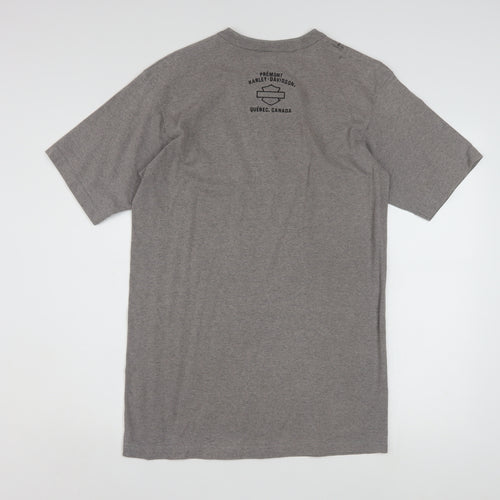 Harley-Davidson Men's Grey Henley T-Shirt L Classic Cotton Blend