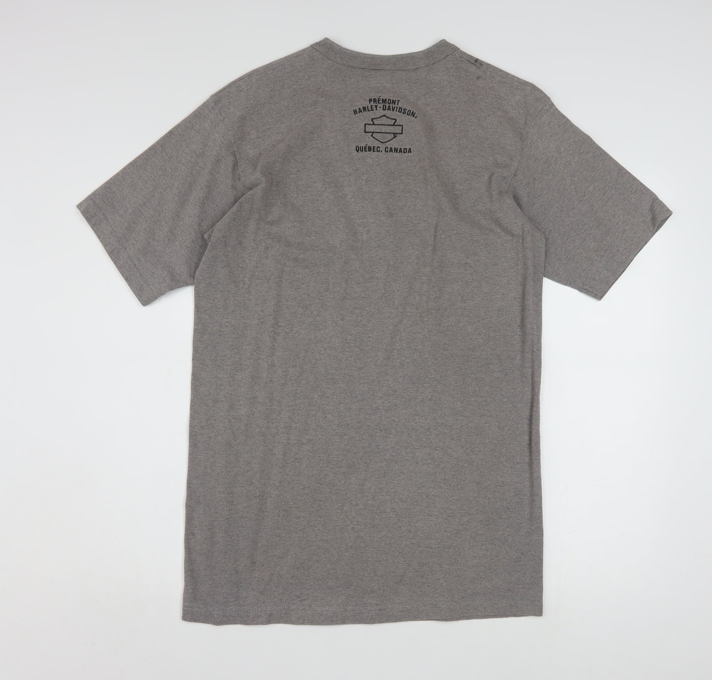 Harley-Davidson Men's Grey Henley T-Shirt L Classic Cotton Blend
