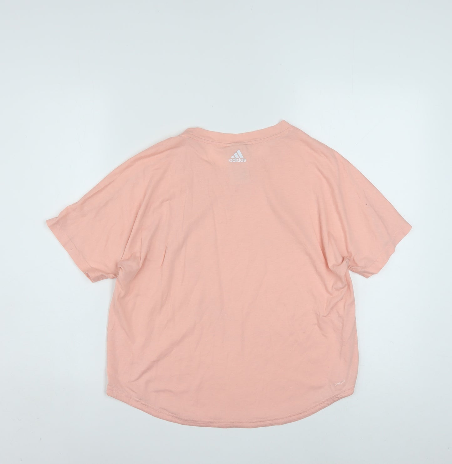 Adidas Womens Pink Short Sleeve Relaxed Logo T-Shirt Size 12