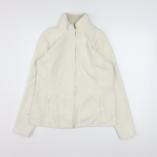 SB Active Womens Ivory Fleece Full Zip Jacket Size M Regular Fit