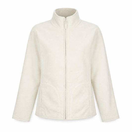 SB Active Womens Ivory Fleece Full Zip Jacket Size M Regular Fit