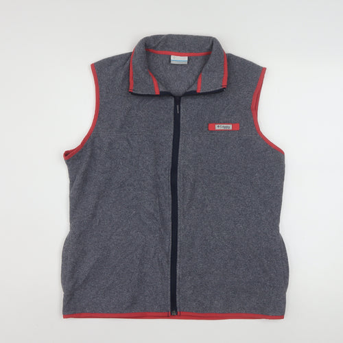 Columbia Mens Grey Fleece Bodywarmer Waistcoat L Outdoor Zip Vest