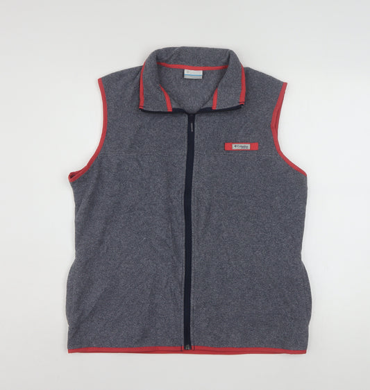 Columbia Mens Grey Fleece Bodywarmer Waistcoat L Outdoor Zip Vest