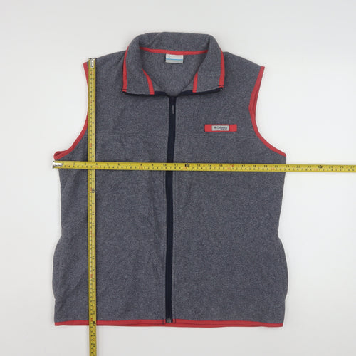 Columbia Mens Grey Fleece Bodywarmer Waistcoat L Outdoor Zip Vest