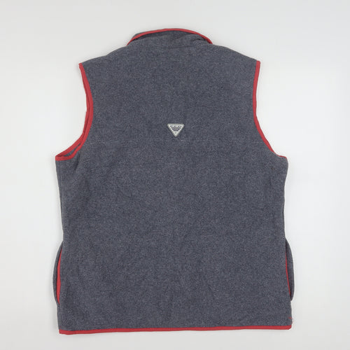 Columbia Mens Grey Fleece Bodywarmer Waistcoat L Outdoor Zip Vest
