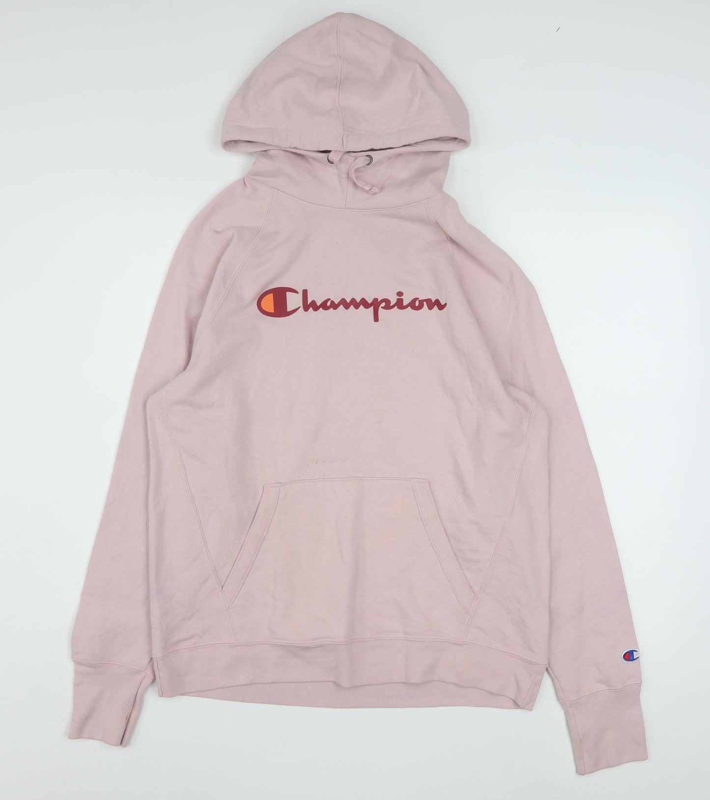 Champion Womens Pink Pullover Hoodie Size M Cotton Blend Athleticwear