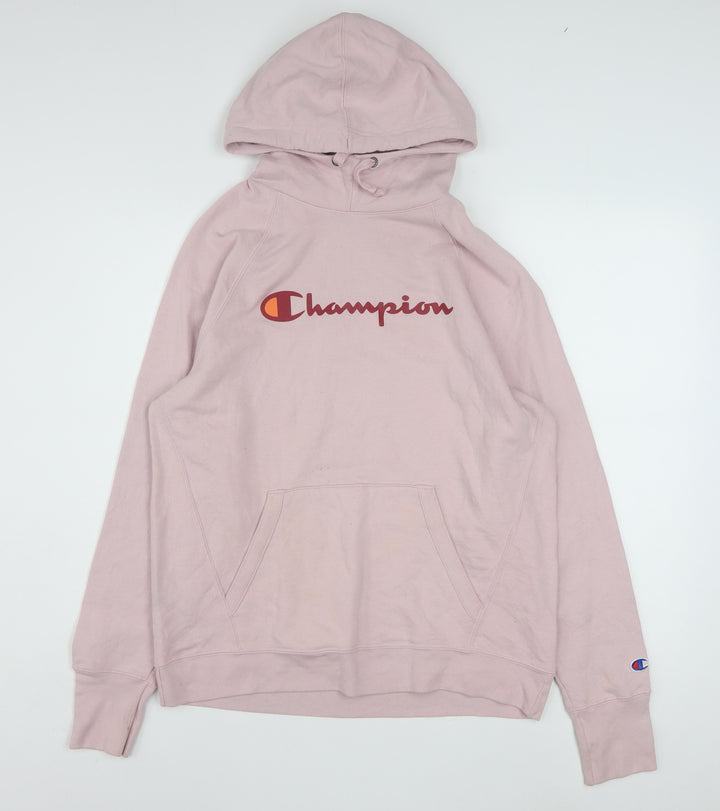 Champion Womens Pink Pullover Hoodie Size M Cotton Blend Athleticwear