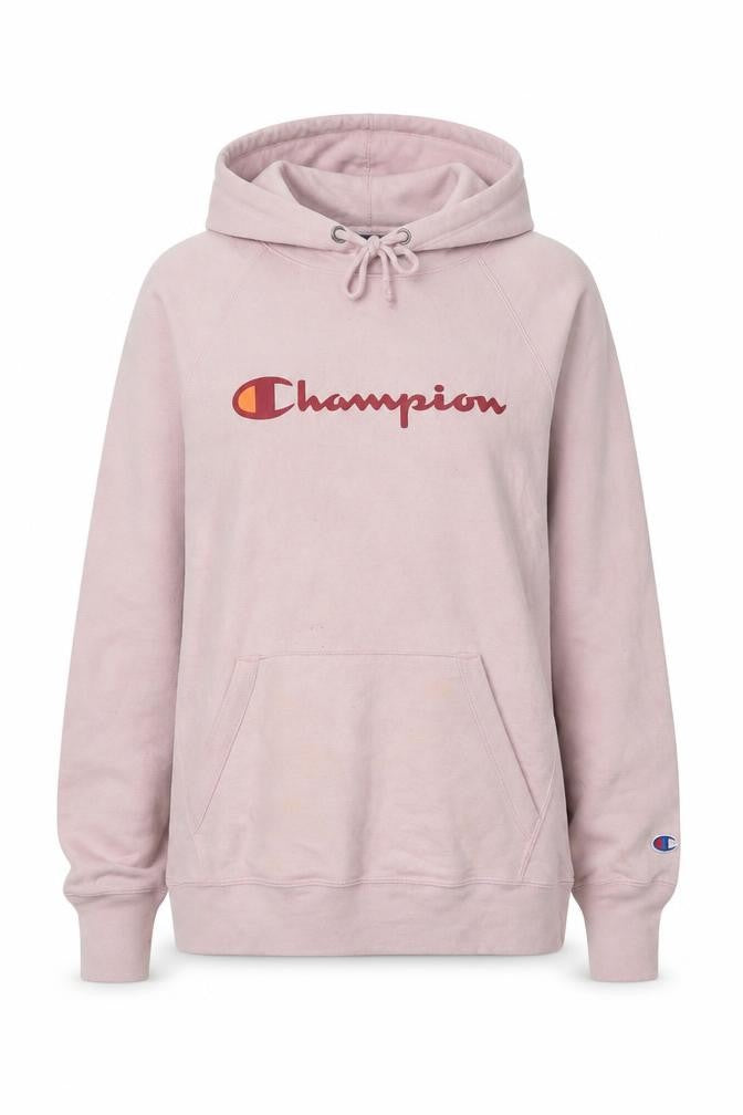 Champion Womens Pink Pullover Hoodie Size M Cotton Blend Athleticwear