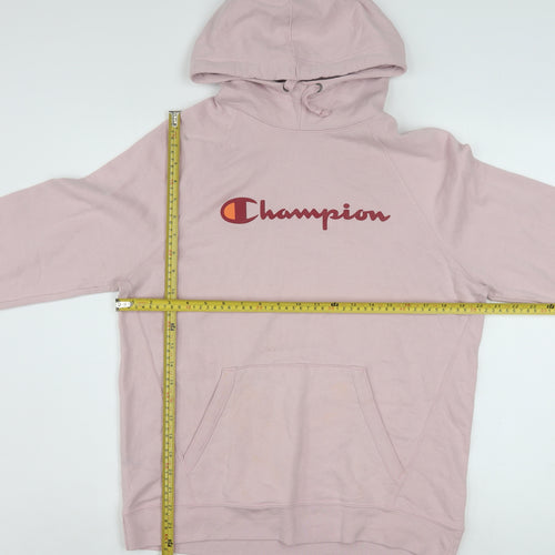 Champion Womens Pink Pullover Hoodie Size M Cotton Blend Athleticwear