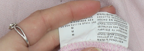 Champion Womens Pink Pullover Hoodie Size M Cotton Blend Athleticwear