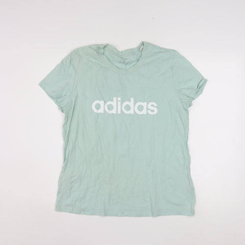 Adidas Womens Green XL Basic Cotton Short Sleeve T-Shirt