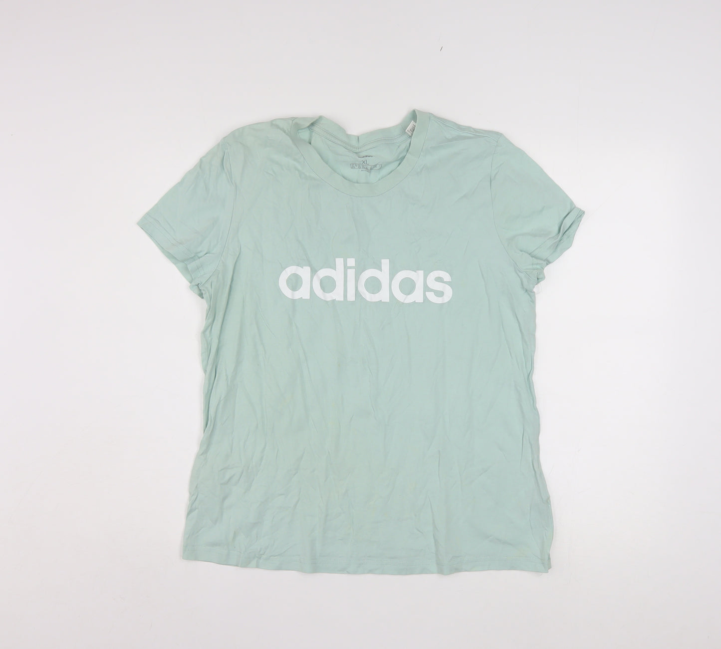 Adidas Womens Green XL Basic Cotton Short Sleeve T-Shirt
