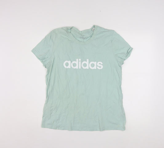 Adidas Womens Green XL Basic Cotton Short Sleeve T-Shirt