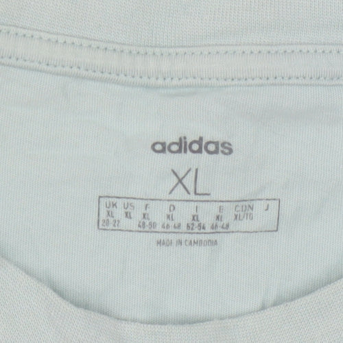 Adidas Womens Green XL Basic Cotton Short Sleeve T-Shirt