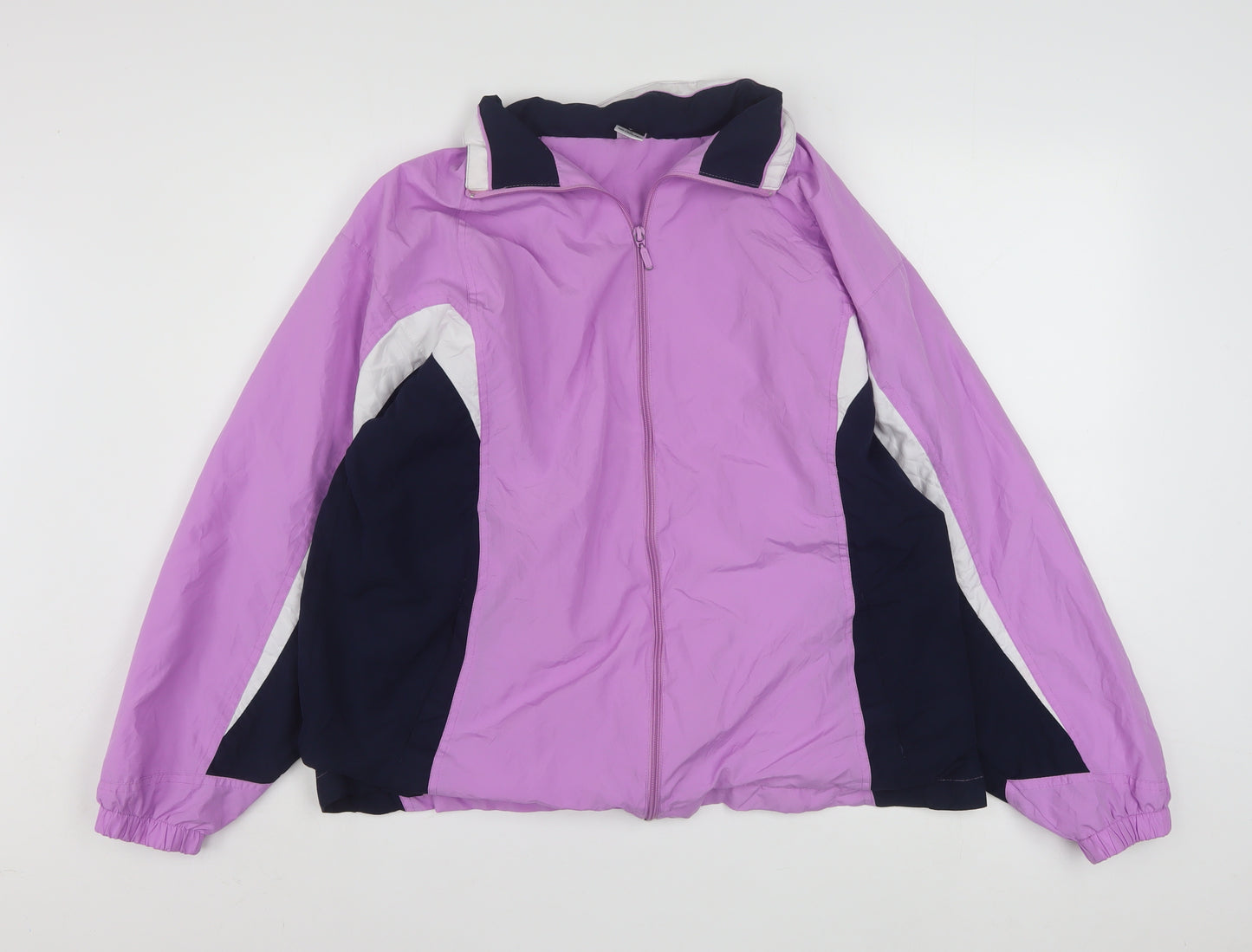 Cheetah Womens Purple Windbreaker Jacket Size 14 Lined Full Zip