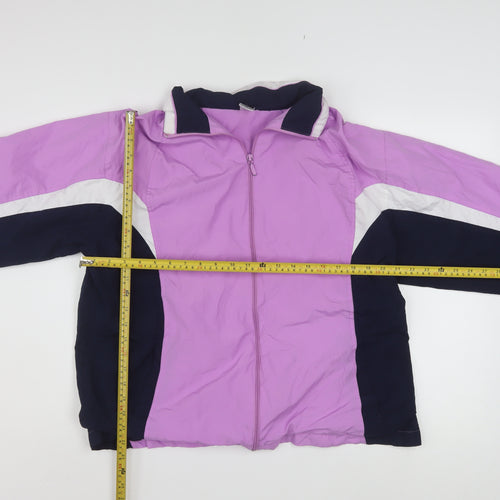 Cheetah Womens Purple Windbreaker Jacket Size 14 Lined Full Zip