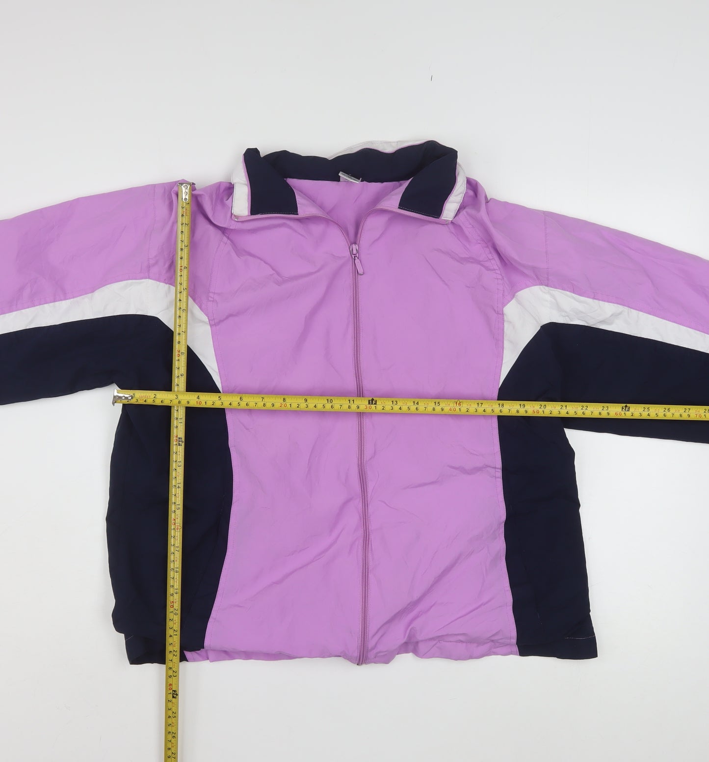 Cheetah Womens Purple Windbreaker Jacket Size 14 Lined Full Zip