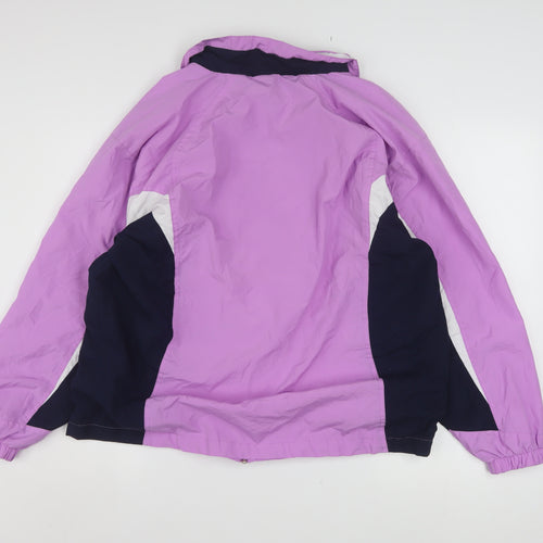 Cheetah Womens Purple Windbreaker Jacket Size 14 Lined Full Zip