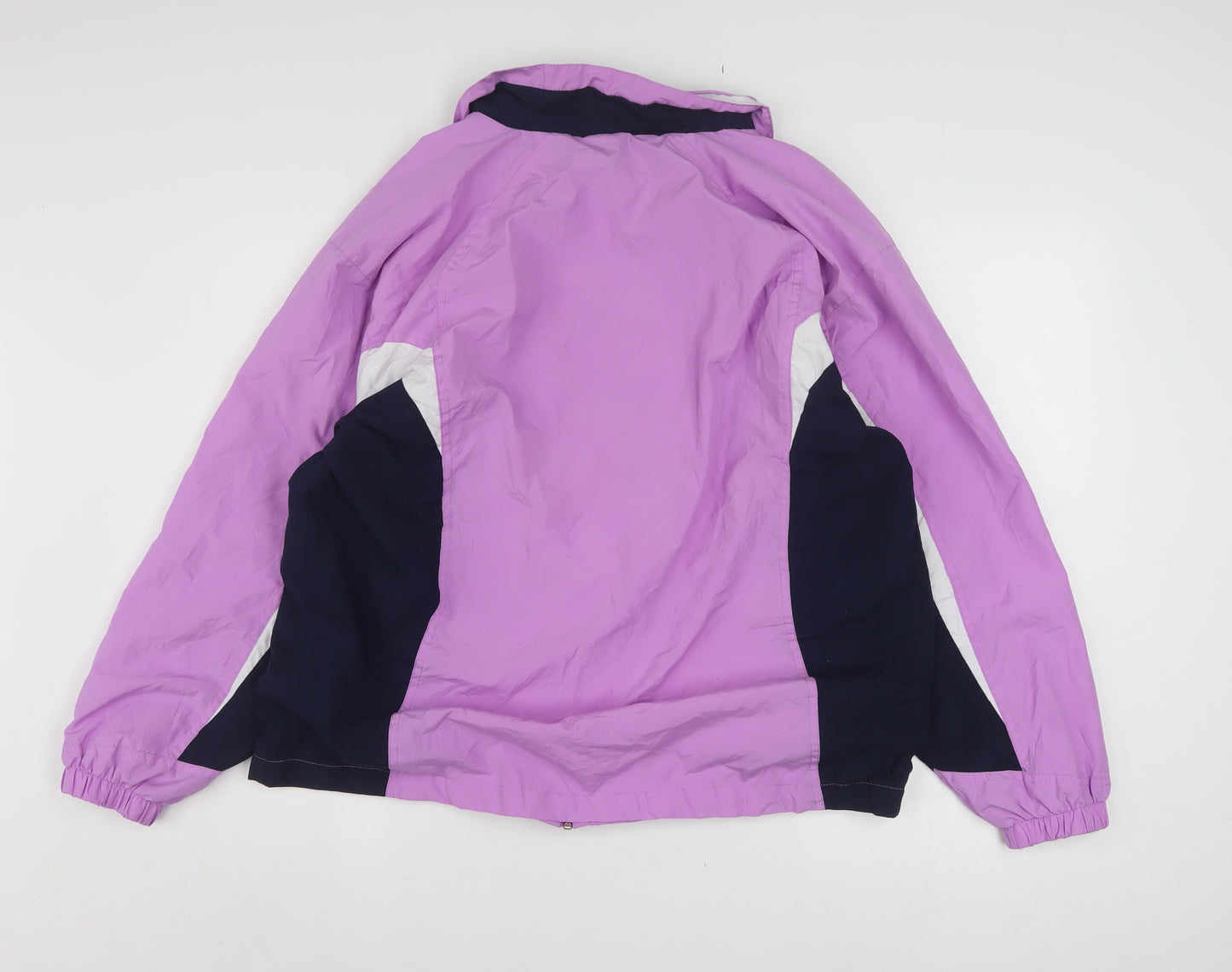 Cheetah Womens Purple Windbreaker Jacket Size 14 Lined Full Zip