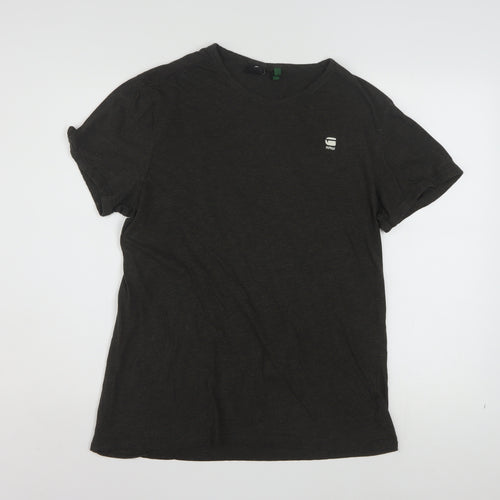 G-Star Raw Mens Black XL Crew Neck Cotton Blend T-Shirt