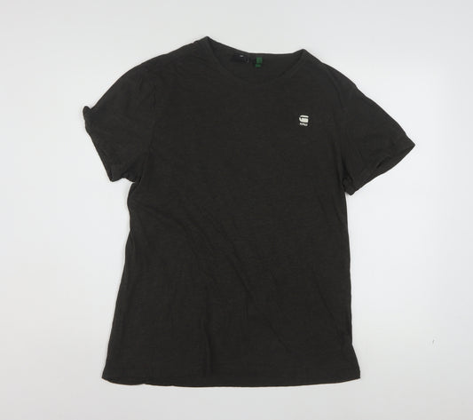 G-Star Raw Mens Black XL Crew Neck Cotton Blend T-Shirt