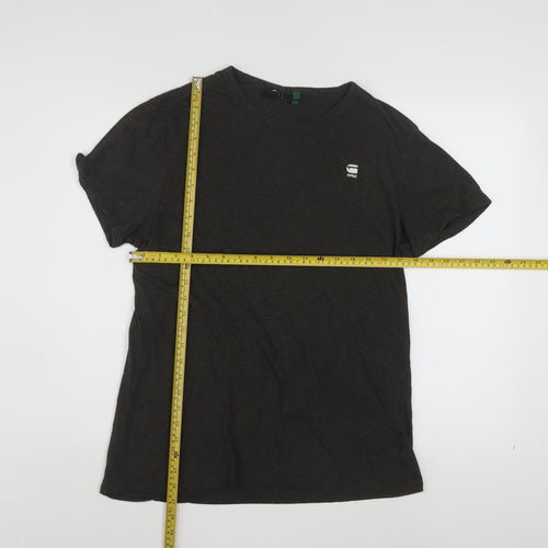 G-Star Raw Mens Black XL Crew Neck Cotton Blend T-Shirt