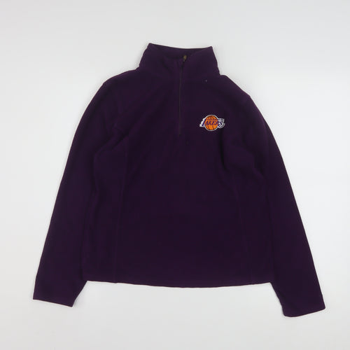 Champion Women's Purple 1/4 Zip Fleece Sweatshirt - M