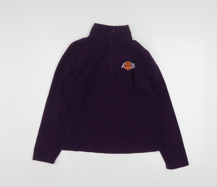 Champion Women's Purple 1/4 Zip Fleece Sweatshirt - M