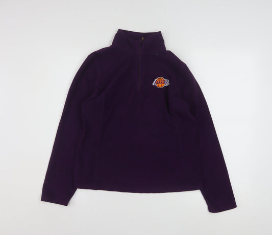 Champion Women's Purple 1/4 Zip Fleece Sweatshirt - M