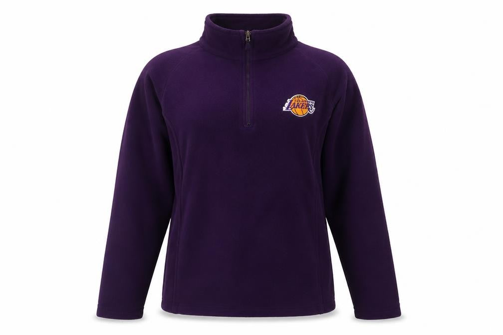 Champion Women's Purple 1/4 Zip Fleece Sweatshirt - M