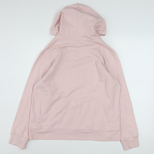 GAP Womens Pink Pullover Hoodie L Logo Cotton Blend Casual