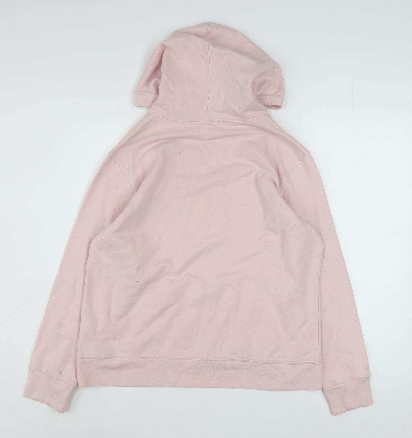 GAP Womens Pink Pullover Hoodie L Logo Cotton Blend Casual