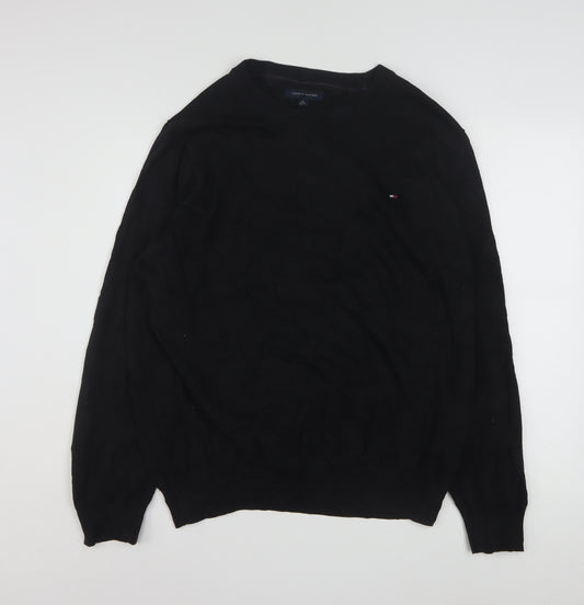 Tommy Hilfiger Men's Black XL Cotton Crew Neck Pullover Jumper