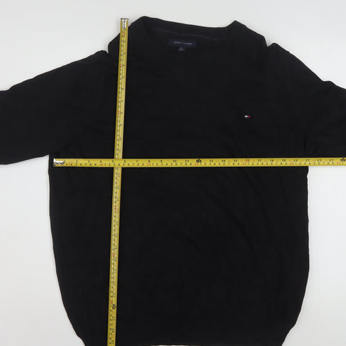 Tommy Hilfiger Men's Black XL Cotton Crew Neck Pullover Jumper