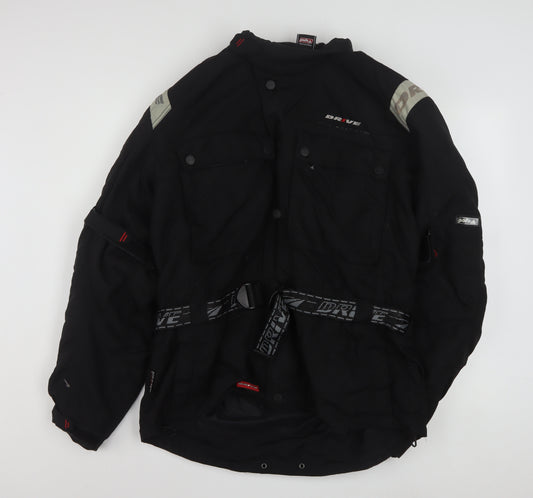 Polo Men’s Black XL Motorcycle Jacket Belted Reflective Water Resistant