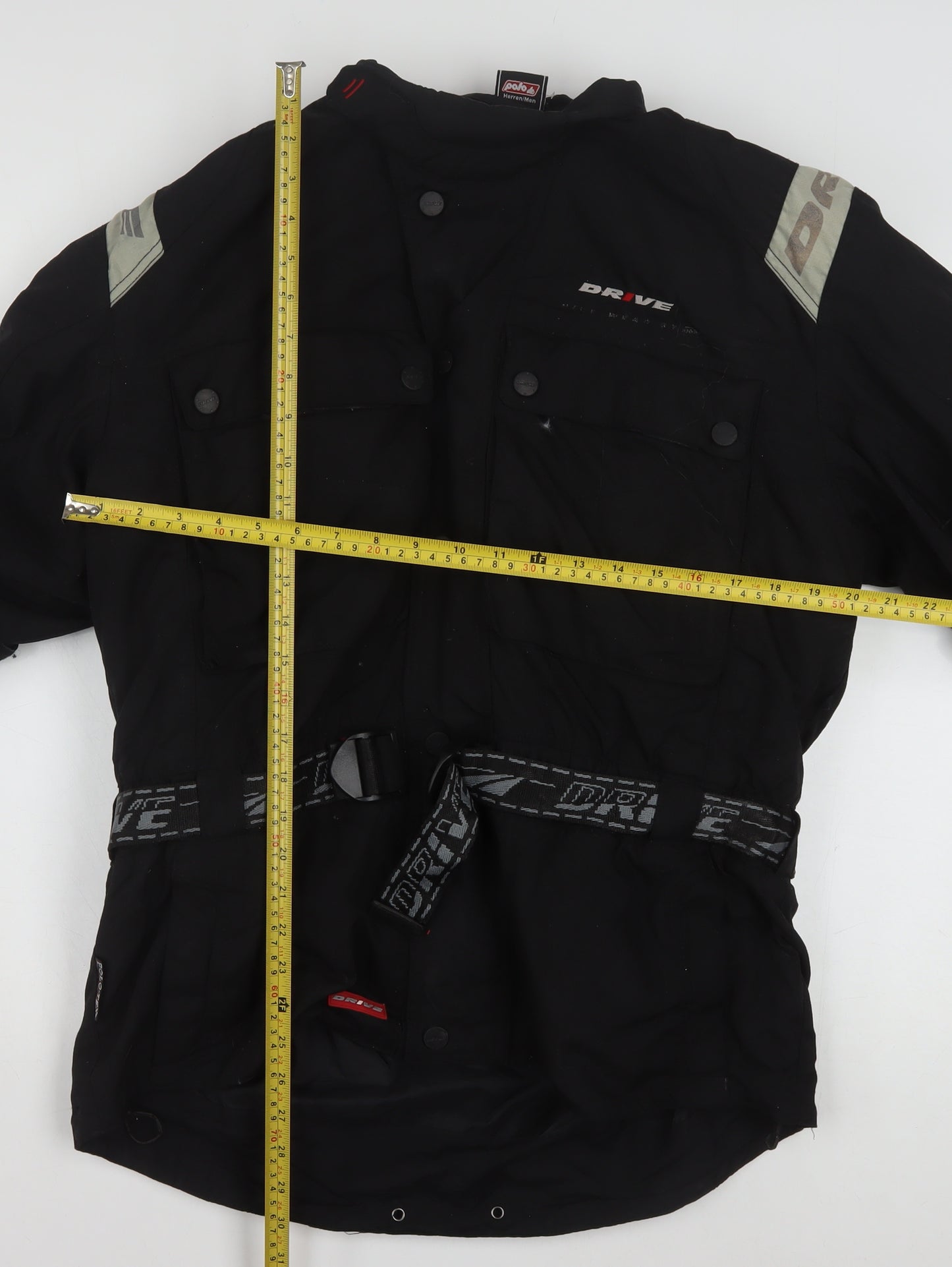Polo Men’s Black XL Motorcycle Jacket Belted Reflective Water Resistant