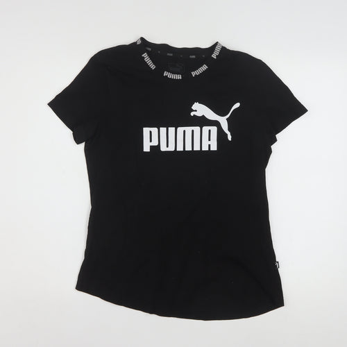 Puma Women's Black Short Sleeve Logo T-Shirt Size L