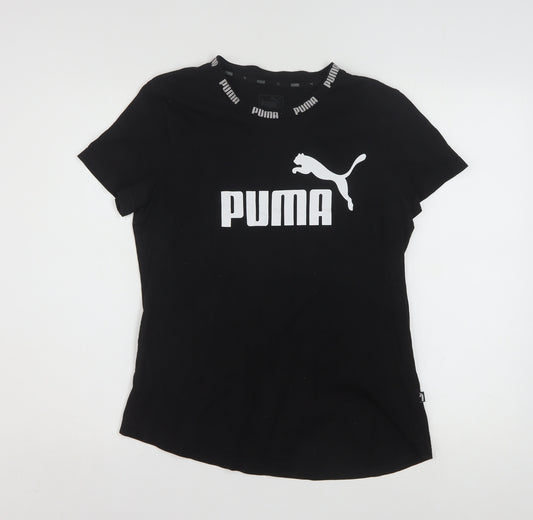 Puma Women's Black Short Sleeve Logo T-Shirt Size L