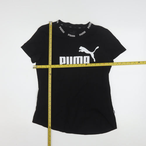 Puma Women's Black Short Sleeve Logo T-Shirt Size L