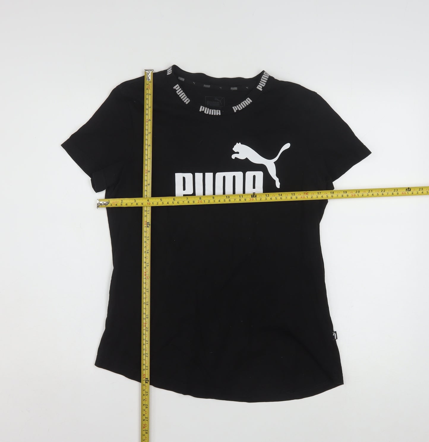 Puma Women's Black Short Sleeve Logo T-Shirt Size L