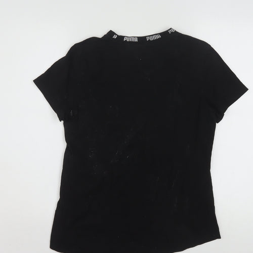 Puma Women's Black Short Sleeve Logo T-Shirt Size L