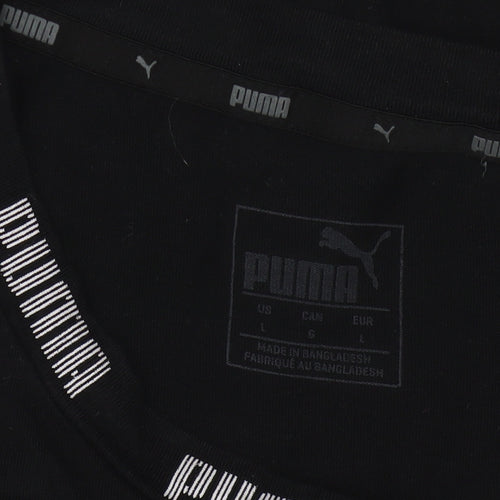 Puma Women's Black Short Sleeve Logo T-Shirt Size L