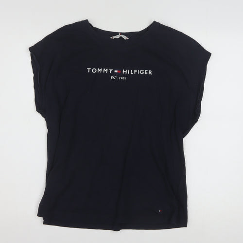 Tommy Hilfiger Men's Blue Cotton Crew Neck T-Shirt L